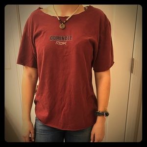 Red distressed T-shirt